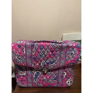 Vera Bradley Lunch Bunch Lunch Bag Pink Blue Paisley Quilted Snap Closure